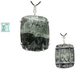  Pandantiv Serafinit Natural Dreptunghi Argint 925 - 45x26x6 mm - Unicat