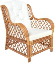 vidaXL Canapea cu pernă, maro deschis, ratan natural și in (325471) Canapea