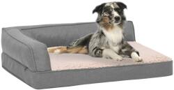 vidaXL Saltea ergonomică pat de câini, gri, 75x53 cm, aspect de in (171332)