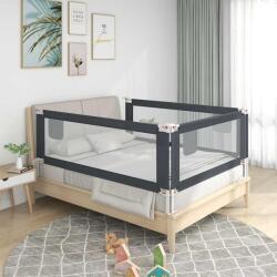 vidaXL Balustradă de protecție pat copii, gri închis, 140x25 cm textil (10228)