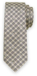 Willsoor Cravată bej bărbătească îngustă cu model alb și albastru 13500