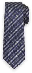Willsoor Cravată bleumarin bărbătească îngustă cu model alb 13499
