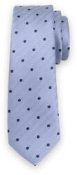 Willsoor Cravată bleu bărbătească îngustă cu buline polka 13493