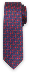 Willsoor Cravată bleumarin bărbătească îngustă cu model geometric 13492
