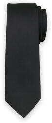 Willsoor Cravată neagră bărbătească îngustă cu dungi delicate 13467
