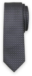Willsoor Cravată gri-grafit bărbătească îngustă cu model petite 13488