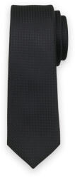 Willsoor Cravată neagră bărbătească îngustă cu model petite 13468