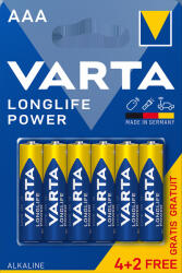 VARTA 4903121436 Helps Longlife Power AAA (LR03) mikro ceruza elem 4+2db/bliszter (4903121436)
