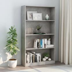 vidaXL Bibliotecă cu 4 rafturi, gri beton, 80x24x142 cm, PAL (800913) Biblioteca
