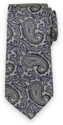 Willsoor Cravată bărbătească din mătase cu model albastru-negru 13475