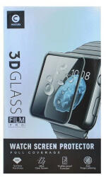 Apple Watch 7 (45 mm), Kijelzővédő fólia, ütésálló fólia (az íves részre is! ), Tempered Glass (edzett üveg), 3D full Cover, Mocolo, fekete - tok-shop