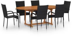 vidaXL Set mobilier de grădină, 7 piese, negru, poliratan (3070758) - comfy
