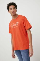 Levi's pamut póló narancssárga, nyomott mintás - narancssárga S