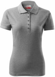 MALFINI Női galléros póló Reserve - Sötétszürke melírozott | XS (R231212)