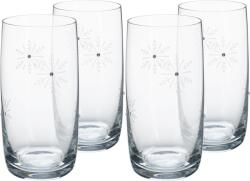 TEMPO KONDELA TEMPO-KONDELA SNOWFLAKE DRINK, pahare de apă, set de 4, cu cristale, 460 ml