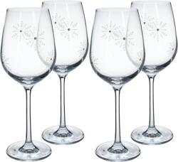 TEMPO KONDELA TEMPO-KONDELA SNOWFLAKE VINO, pahare de vin, set de 4, cu cristale, 450 ml Pahar