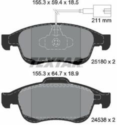 TEXTAR set placute frana, frana disc TEXTAR Q+ 2518001 (2518001)