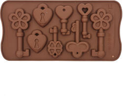 Szilikon bonbon és csokoládé forma - Kulcs és lakat (T05283)