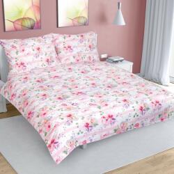 Bellatex Lenjerie de pat din bumbac Floare cu dungi, roz, 200 x 200 cm, 2 buc. 70 x 90 cm