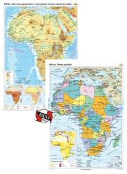  Africa. Harta fizico-geografică și a principalelor resurse naturale de subsol și Africa. Harta politică - Duo Plus
