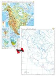  America de Nord. Harta fizico-geografică şi a principalelor resurse naturale de subsol - Duo