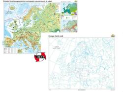  Europa. Harta fizico-geografică şi a principalelor resurse naturale de subsol - Duo