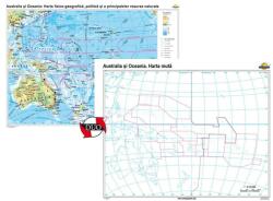 Australia şi Oceania. Harta fizico-geografică, politică şi a principalelor resurse naturale - Duo