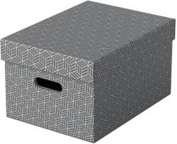 Esselte Cutie depozitare Home Recycled, carton, 100% reciclat, certificare FSC, reciclabil, 36x26x20 cm, cu capac, 3 buc/set, gri, Esselte E628283 (628283)