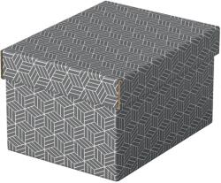 Esselte Cutie depozitare Home Recycled, carton, 100% reciclat, certificare FSC, reciclabil, 25x20x15 cm, cu capac, 3 buc/set, gri, Esselte E628281 (628281)