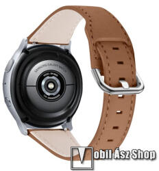 Okosóra szíj - BARNA - valódi bőr - 80mm + 120mm hosszú, 20mm széles - HUAWEI Watch GT / HUAWEI Watch Magic / Watch GT 2 46mm / Watch GT 2e