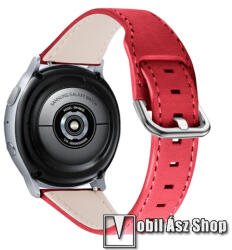 Okosóra szíj - PIROS - valódi bőr - 80mm + 120mm hosszú, 22mm széles - HUAWEI Watch GT / HUAWEI Watch Magic / Watch GT 2 46mm / Watch GT 2e