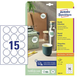 Avery Zweckform Etikett címke 51x51 mm, Avery Zweckform, Fehér színű, (10 ív/doboz) (6225REV-10) - dunasp