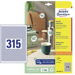 Avery Zweckform Etikett címke 10x10 mm, Avery Zweckform, Fehér színű, (10 ív/doboz) (6221REV-10) - dunasp