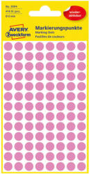 Avery Zweckform Etikett címke 8x8 mm, Avery Zweckform, Rózsaszín színű, (4 ív/doboz) (3594) - dunasp