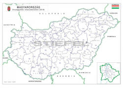 Stiefel Magyarország választási térkép - színező fémléces Magyarország országgyűlési választókerületei fémléccel 140x100 cm