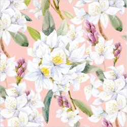 Artebene szalvéta (3-rét. 33x33 cm, 20db), fehér virágok, halvány rózsaszín 2022 MEGSZŰNT (132857)