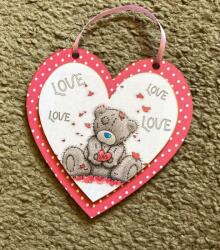 Hűtőmágnes - Szív alakú Maci love - szerelmes ajándék (334749-6)