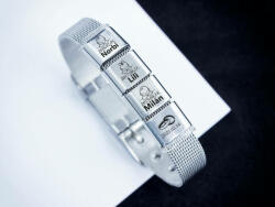 R. M. ékszer Közös életünk 4 egyedi medálos MoMents acél karkötő (16138RM)