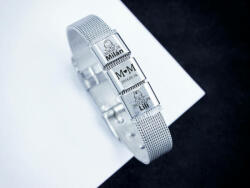 R. M. ékszer Közös életünk 3 egyedi medálos MoMents acél karkötő (16134RM)