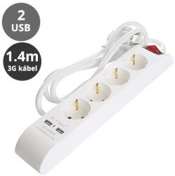 V-TAC 4 Plug + 2 USB 1,4 m Switch (22457)
