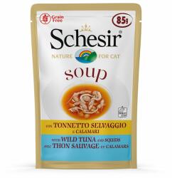 Schesir 6x85g Schesir Cat Soup nedves macskatáp- Tonhal & tintahal
