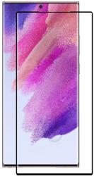 Üvegfólia Samsung Galaxy S22 Ultra - 5D full glue, super kemény tokbarát fólia fekete kerettel( az íves részre is ráhajlik)