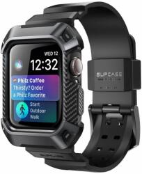Okosóra szilikon szíj+tok - Apple Watch 4 / 5 / 6 / 7 / 8 / 9 / SE (44 / 45 mm) - SUPCASE Unicorn Beetle Pro fekete szilikon szíj+tok - tokgalaxis