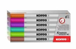 Kores Marker slim whiteboard 6 culori/set KORES (KO22846)