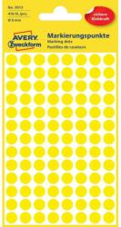 Avery Etikett címke, o8mm, jelölésre, 104 címke/ív, 4 ív/doboz, Avery sárga (3013) - web24