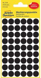 Avery Etikett címke, o12mm, jelölésre, 54 címke/ív, 5 ív/doboz, Avery fekete (3140) - web24