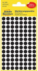Avery Etikett címke, o8mm, jelölésre, 104 címke/ív, 4 ív/doboz, Avery fekete (3009) - web24