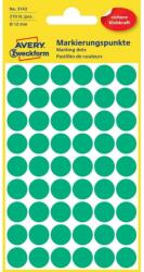 Avery Etikett címke, o12mm, jelölésre, 54 címke/ív, 5 ív/doboz, Avery zöld (3143) - web24