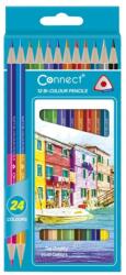 Connect Színes ceruza készlet, kétvégű duocolor 12/24 szín Connect 24 klf. szín (C-107020) - web24