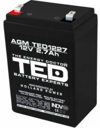 TED Electric Acumulator 12V 2.7Ah VRLA AGM F1 TED L 76 x 53 x h 98mm